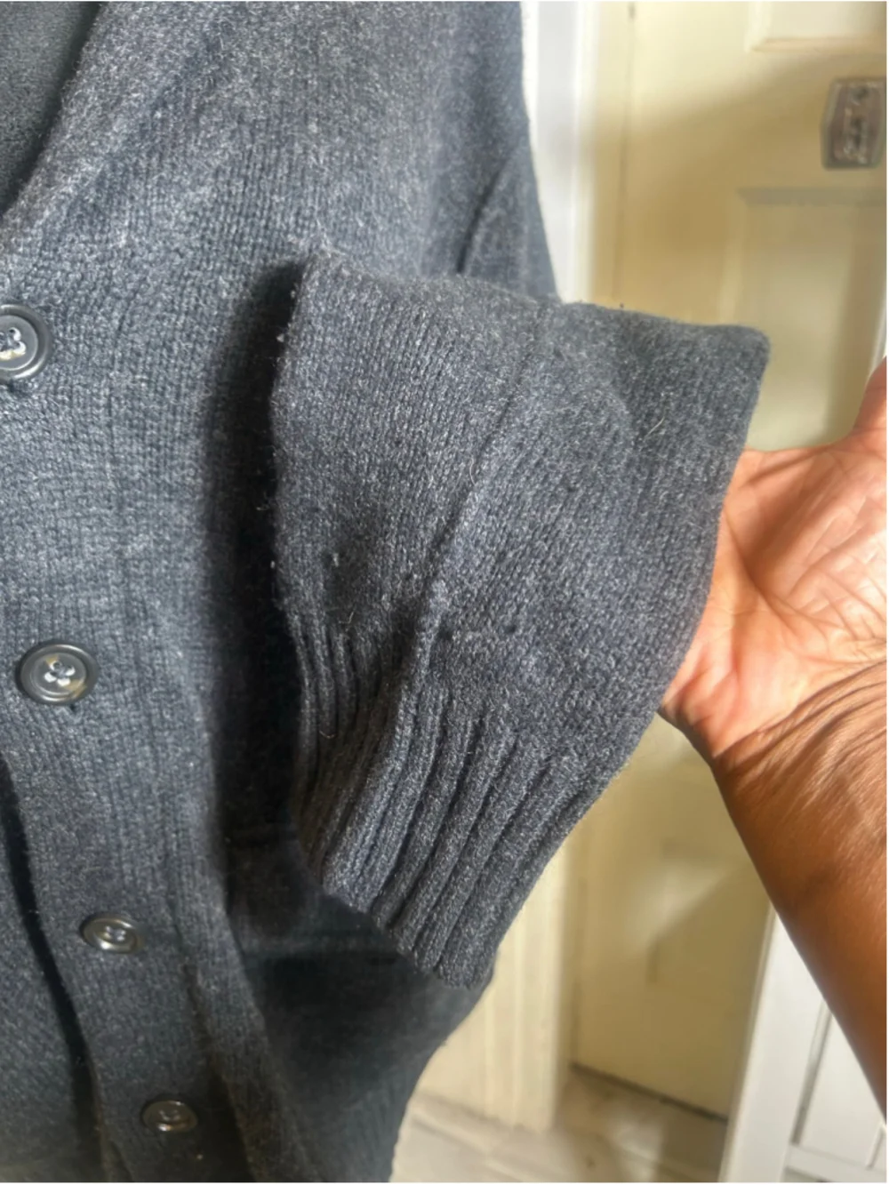 Men's Banana Republic Cashmere Angora Cardigan Sweater Grey M Fall Academia Cosy